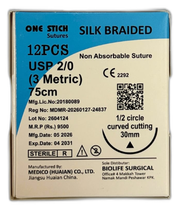One Stich Silk Braided suture box, front panel
